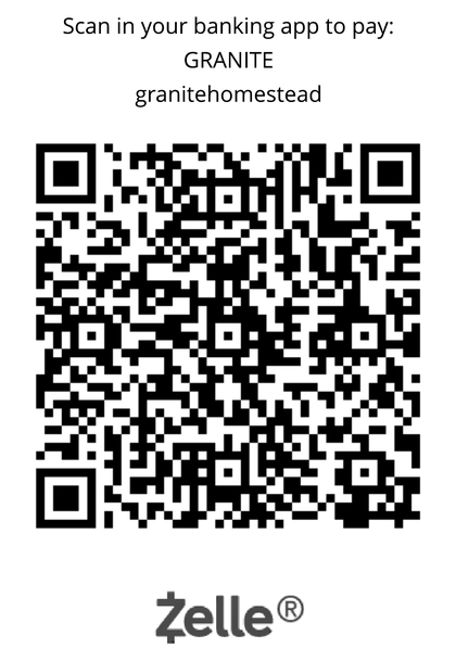 Zelle QR code for Granite Homestead LLC, Zelle name granitehomestead